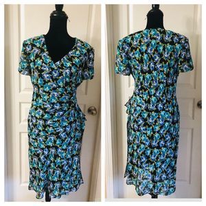 MSK Slip On Floral Faux Wrap Dress